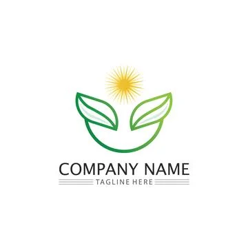 Tree leaf vector and green logo design friendly concept Illustrazione stock