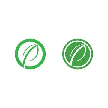 Tree leaf vector and green logo design friendly concept Illustrazione stock