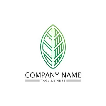 Tree leaf vector and green logo design friendly concept Illustrazione stock