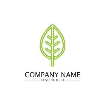 Tree leaf vector and green logo design friendly concept Illustrazione stock