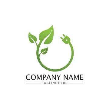 Tree leaf vector and green logo design friendly concept Illustrazione stock