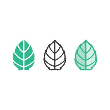 Tree leaf vector and green logo design friendly concept Illustrazione stock