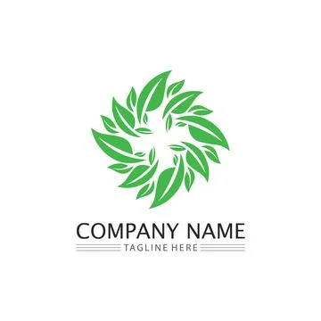 Tree leaf vector and green logo design friendly concept Stock Illustration