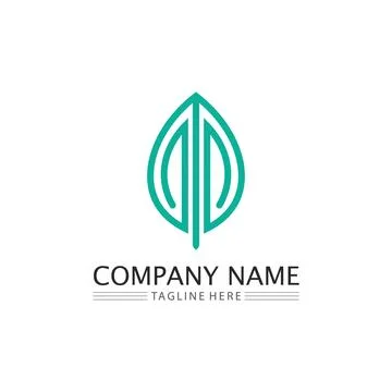 Tree leaf vector and green logo design friendly concept Illustrazione stock