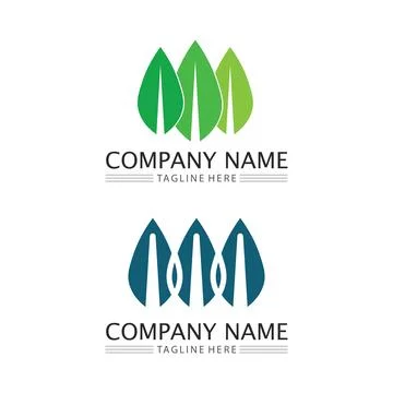 Tree leaf vector and green logo design friendly concept Illustrazione stock