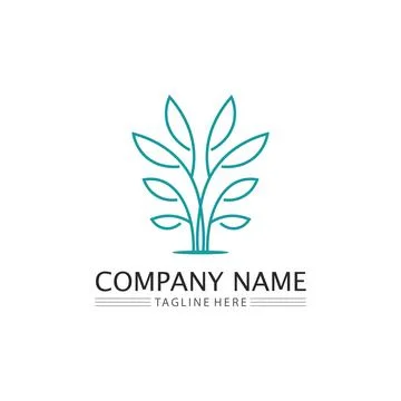 Tree leaf vector and green logo design friendly concept Stock Illustration