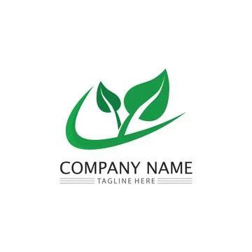 Tree leaf vector and green logo design friendly concept Stock Illustration