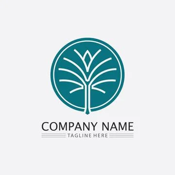 Tree leaf vector and green logo design friendly concept Stock Illustration