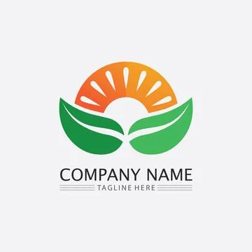 Tree leaf vector and green logo design friendly concept Illustrazione stock