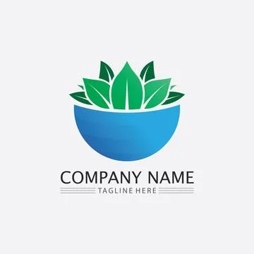Tree leaf vector and green logo design friendly concept Stock Illustration
