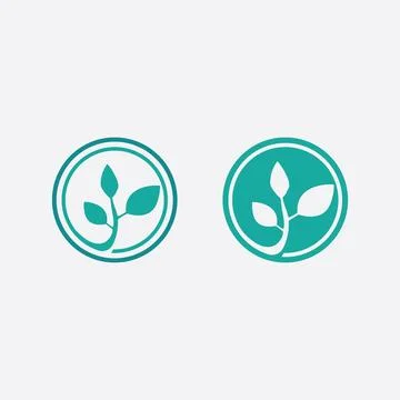 Tree leaf vector and green logo design friendly concept Illustrazione stock