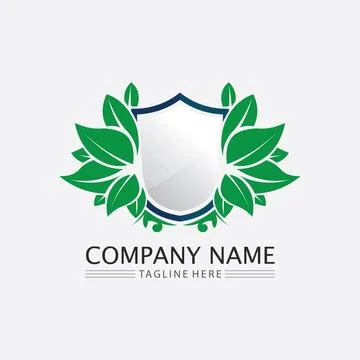 Tree leaf vector and green logo design friendly concept Illustrazione stock