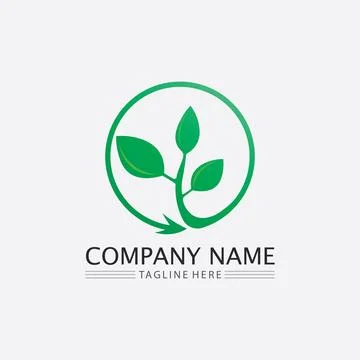 Tree leaf vector and green logo design friendly concept Stock Illustration