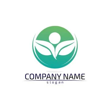 Tree leaf vector design eco friendly concept logo Illustrazione stock
