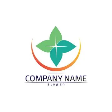 Tree leaf vector design eco friendly concept logo Stock Illustration