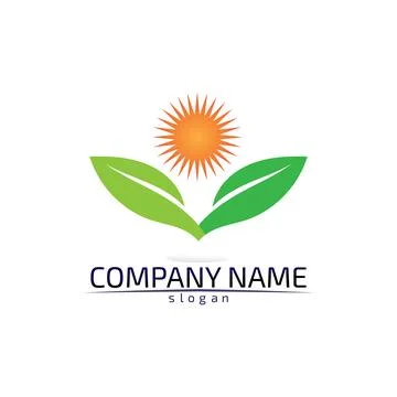 Tree leaf vector design eco friendly concept logo Illustrazione stock