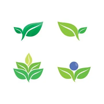 Tree leaf vector design eco friendly concept logo Stock Illustration