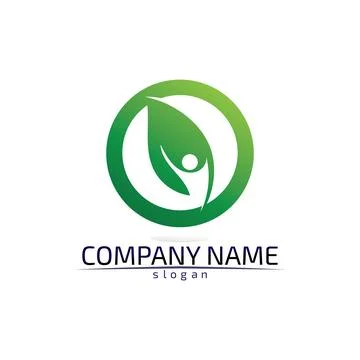 Tree leaf vector design eco friendly concept logo Illustrazione stock
