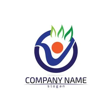 Tree leaf vector design eco friendly concept logo Stock Illustration