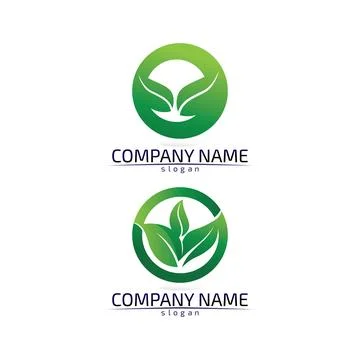 Tree leaf vector design eco friendly concept logo Stock Illustration