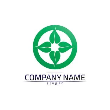 Tree leaf vector design eco friendly concept logo Illustrazione stock