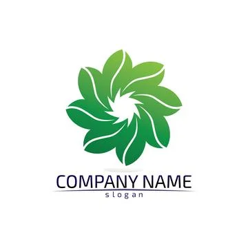Tree leaf vector design eco friendly concept logo Illustrazione stock