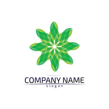 Tree leaf vector design eco friendly concept logo Stock Illustration
