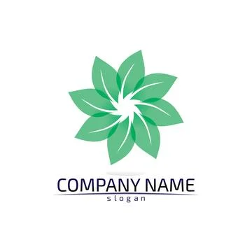 Tree leaf vector design eco friendly concept logo Illustrazione stock