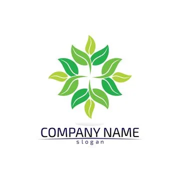 Tree leaf vector design eco friendly concept logo Stock Illustration