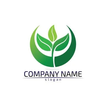 Tree leaf vector design eco friendly concept logo Illustrazione stock