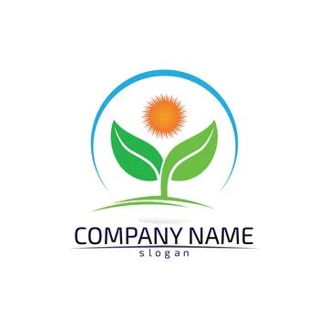 Tree leaf vector design eco friendly concept logo Illustrazione stock
