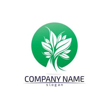 Tree leaf vector design eco friendly concept logo Stock Illustration