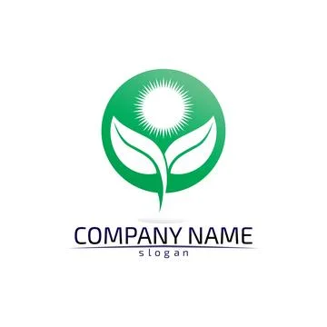 Tree leaf vector design eco friendly concept logo 스톡 일러스트