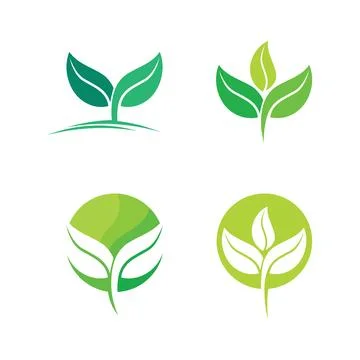 Tree leaf vector design eco friendly concept logo Stock Illustration