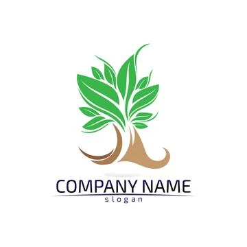 Tree leaf vector design eco friendly concept logo Illustrazione stock