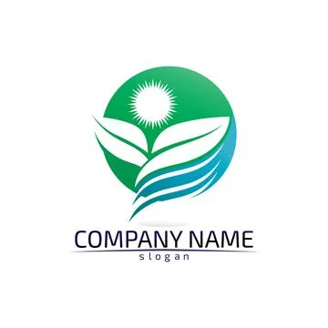 Tree leaf vector design eco friendly concept logo Stock Illustration