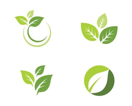 Tree Leaf Vector icon template Illustrazione stock
