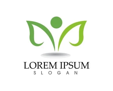 Tree leaf vector logo design, eco-friendly concept. Illustrazione stock