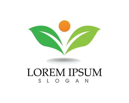 Tree leaf vector logo design, eco-friendly concept. Illustrazione stock