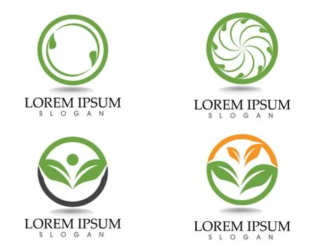 Tree leaf vector logo design, eco-friendly concept. Illustrazione stock