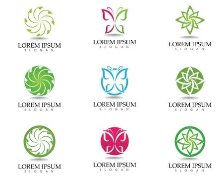 Tree leaf vector logo design, eco-friendly concept. Illustrazione stock