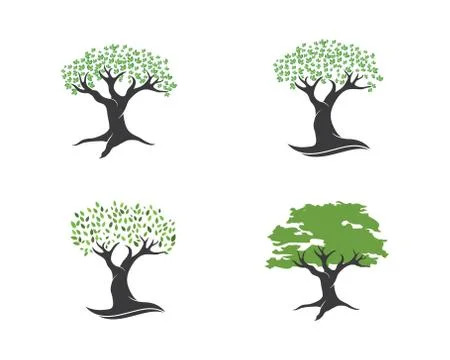 Tree leaf vector logo design, eco-friendly Illustrazione stock