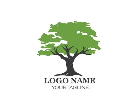 Tree leaf vector logo design, eco-friendly Illustrazione stock