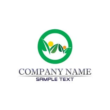 Tree leaf vector logo design, eco-friendly concept. Illustrazione stock