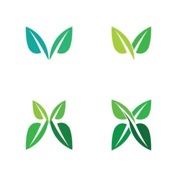 Tree leaf vector logo design, eco-friendly concept. Illustrazione stock