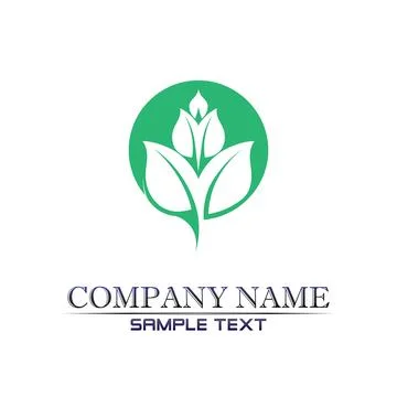 Tree leaf vector logo design, eco-friendly concept. Illustrazione stock
