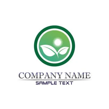 Tree leaf vector logo design, eco-friendly concept. Illustrazione stock