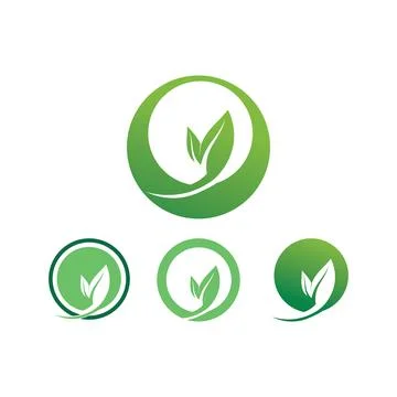 Tree leaf vector logo design, eco-friendly concept. Illustrazione stock