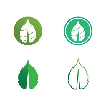 Tree leaf vector logo design, eco-friendly concept. Illustrazione stock