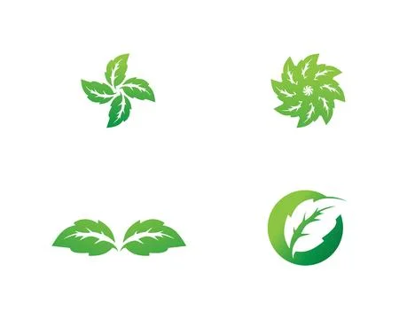 Tree leaf vector logo design, eco-friendly concept. Illustrazione stock